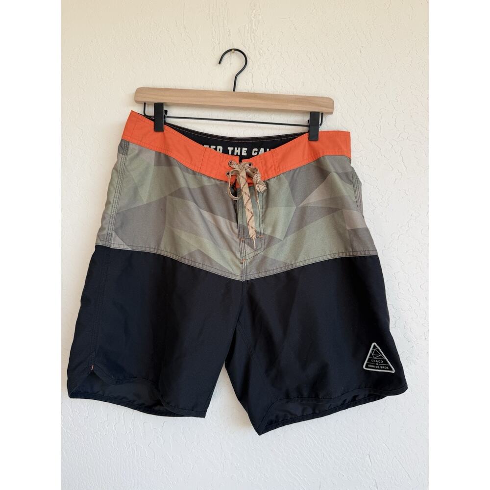 Howler Brothers x Chaco Board Shorts Men’s Size 34 Orange Black Surf Swim Trunks
